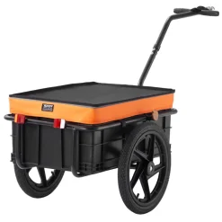 VEVOR Bike Cargo Trailer, 88 lbs Load Capacity, Heavy-Duty Bicycle Wagon Cart, Foldable Compact Storage with Universal Hitch, Waterproof Cover, 16
