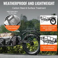 VEVOR Bike Cargo Trailer, 70 lbs Load Capacity, Heavy-Duty Bicycle Wagon Cart, Compact Storage & Quick Release Structure with Universal Hitch, 20