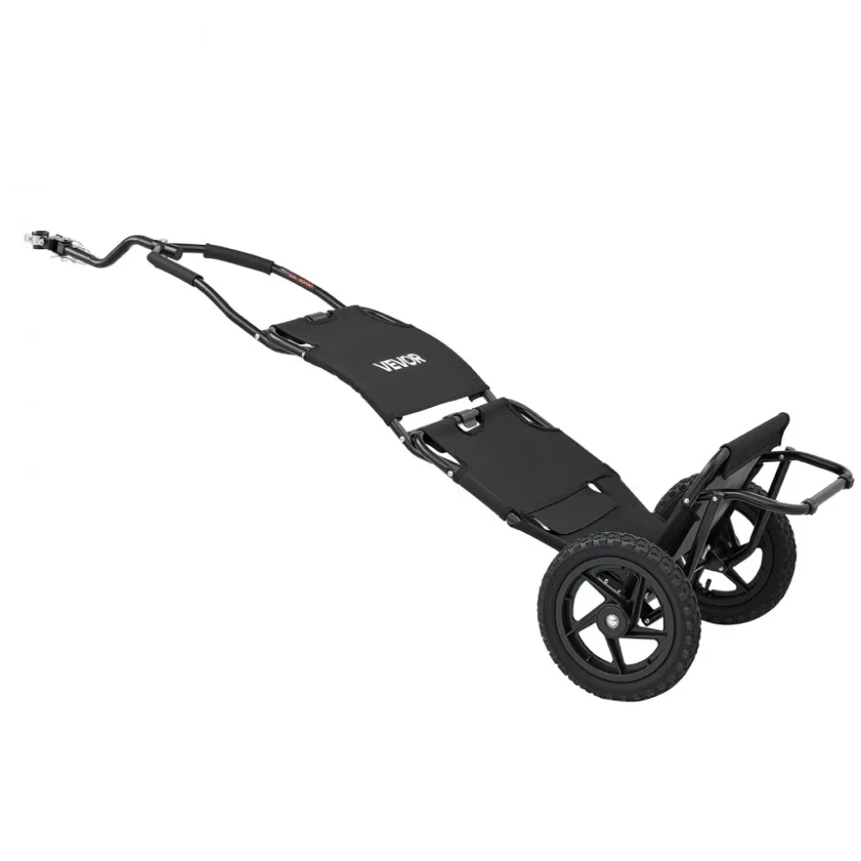 VEVOR Bike Cargo Trailer 60 lbs Load 3-in-1 Bicycle Wagon Cart Folding, Backpack/Trailer/Pushcart Mode with 12-Inch Wheels, Foldable Carbon Steel Frame, Fits 22-28 in Bike Wheels, for Carrying Cargo