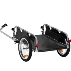 VEVOR Bike Cargo Trailer, 100 lbs Load Capacity, Heavy-Duty Bicycle Wagon Cart, Foldable Compact Storage & Quick Release with Universal Hitch, 16" Wheels, Safe Reflectors, Fits 22"-28" Bike Wheels