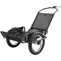 VEVOR Bike Cargo Trailer 320 lbs Load Heavy-Duty Bicycle Game Cart Foldable, All-Purpose Utility Trailer with 16-Inch Wheels for Any Terrain, Off-Road, Carbon Steel Frame, Fits 22-28 in Bike Wheels