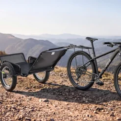 VEVOR Bike Cargo Trailer 320 lbs Load Heavy-Duty Bicycle Game Cart Foldable, All-Purpose Utility Trailer with 16-Inch Wheels for Any Terrain, Off-Road, Carbon Steel Frame, Fits 22-28 in Bike Wheels