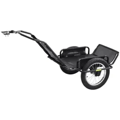 VEVOR Bike Cargo Trailer 320 lbs Load Heavy-Duty Bicycle Game Cart Foldable, All-Purpose Utility Trailer with 16-Inch Wheels for Any Terrain, Off-Road, Carbon Steel Frame, Fits 22-28 in Bike Wheels