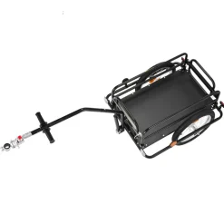 VEVOR Bike Cargo Trailer 88 lbs Load 2-in-1 Pushcart Folding Bicycle Wagon, Heavy-Duty Cart with 16-Inch Wheels, Reflectors, Carbon Steel Frame, Foldable Compact Storage, Fits 22-28 in Bike Wheels