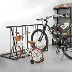VEVOR Bike Rack, Fits Tire Width 3 Inch/76.2 mm, Carbon Steel Double-Sided Grid Bike Rack Stand, Freestanding Bicycle Storage Holder for Curbside, Garage, Indoor, Outdoor Parking, 6-Bicycle Capacity