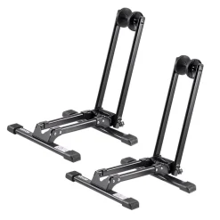 VEVOR Bike Racks 2 Pack, Fits 20 to 29 Inch Mountain & Road Bikes, Alloy Steel Rust-Resistant Bike Floor Stand Rack, Foldable Bicycle Stand for Entryway, Garage, Home Bikes Parking & Storage, Black
