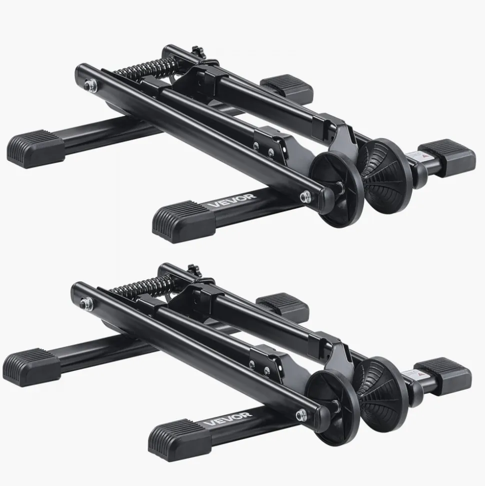 VEVOR Bike Racks 2 Pack, Fits 20 to 29 Inch Mountain & Road Bikes, Alloy Steel Rust-Resistant Bike Floor Stand Rack, Foldable Bicycle Stand for Entryway, Garage, Home Bikes Parking & Storage, Black