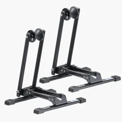 VEVOR Bike Racks 2 Pack, Fits 20 to 29 Inch Mountain & Road Bikes, Alloy Steel Rust-Resistant Bike Floor Stand Rack, Foldable Bicycle Stand for Entryway, Garage, Home Bikes Parking & Storage, Black