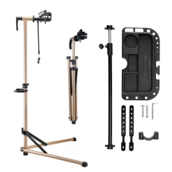 VEVOR Bike Repair Stand, 88 lb Heavy-duty Bicycle Work Stand with 41.3-59.8 in Adjustable Height & Magnetic Tool Tray, Foldable Bicycle Maintenance Rack, Shop Home Mechanics for Mountain & Road Bike