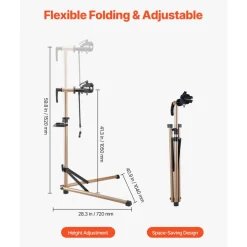 VEVOR Bike Repair Stand, 88 lb Heavy-duty Bicycle Work Stand with 41.3-59.8 in Adjustable Height & Magnetic Tool Tray, Foldable Bicycle Maintenance Rack, Shop Home Mechanics for Mountain & Road Bike