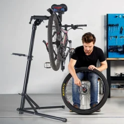 VEVOR Bike Repair Stand, 85 lb Heavy-duty Bicycle Work Stand with 40.7-64.1 in Adjustable Height & Magnetic Tool Tray, Foldable Bicycle Maintenance Rack, Shop Home Mechanics for Mountain & Road Bike
