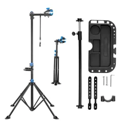 VEVOR Bike Repair Stand, 66 lb Heavy-duty Bicycle Work Stand with 32.8-56.6 in Adjustable Height & Magnetic Tool Tray, Foldable Bicycle Maintenance Rack, Shop Home Mechanics for Mountain & Road Bike