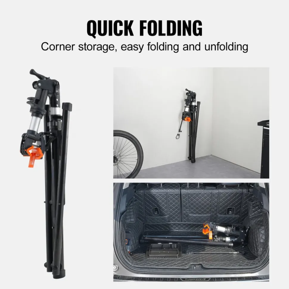VEVOR Bike Repair Stand, 66 lbs Heavy-duty Aluminum Bicycle Repair Stand, Adjustable Height Bike Maintenance Workstand with Magnetic Tool Tray Telescopic Arm, Foldable Bike Work Stand for Home, Shops