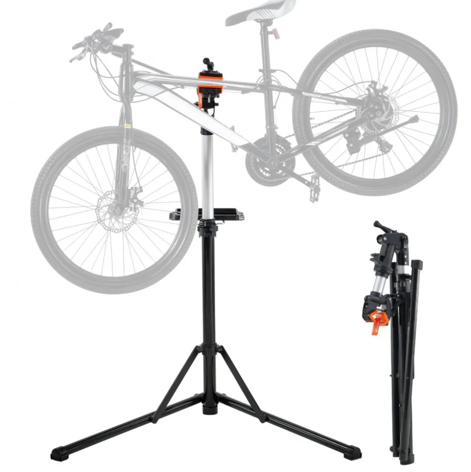 VEVOR Bike Repair Stand, 66 lbs Heavy-duty Aluminum Bicycle Repair Stand, Adjustable Height Bike Maintenance Workstand with Magnetic Tool Tray Telescopic Arm, Foldable Bike Work Stand for Home, Shops