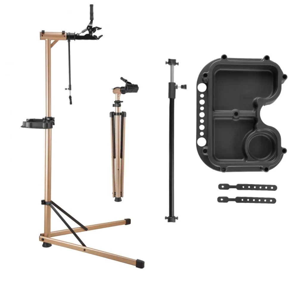 VEVOR Bike Repair Stand, Max. 110 lb Heavy-duty Bicycle Work Stand with 40.3-59.4 in Adjustable Height & Large Tool Tray, Foldable Ebike Maintenance Rack, Shop Home Mechanics for Mountain Road Bike