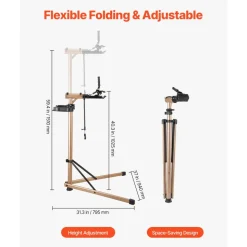 VEVOR Bike Repair Stand, Max. 110 lb Heavy-duty Bicycle Work Stand with 40.3-59.4 in Adjustable Height & Large Tool Tray, Foldable Ebike Maintenance Rack, Shop Home Mechanics for Mountain Road Bike