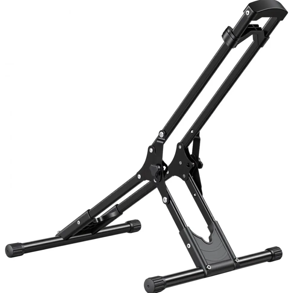 VEVOR Bike Stand, Foldable Freestanding Bike Storage Rack, Carbon Steel Garage Bicycle Floor Stand, Fits 20-29 in Wheel Diameters, Drill-Free Installation, Ideal for Garage, Apartment, Home, Black