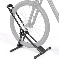VEVOR Bike Stand, Foldable Freestanding Bike Storage Rack, Carbon Steel Garage Bicycle Floor Stand, Fits 20-29 in Wheel Diameters, Drill-Free Installation, Ideal for Garage, Apartment, Home, Black