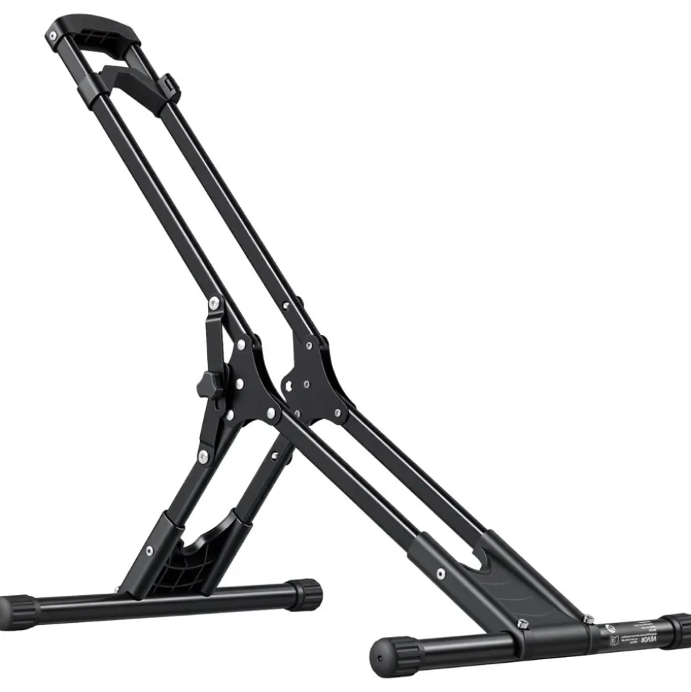 VEVOR Bike Stand, Foldable Freestanding Bike Storage Rack, Carbon Steel Garage Bicycle Floor Stand, Fits 20-29 in Wheel Diameters, Drill-Free Installation, Ideal for Garage, Apartment, Home, Black