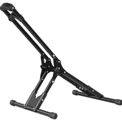 VEVOR Bike Stand, Foldable Freestanding Bike Storage Rack, Carbon Steel Garage Bicycle Floor Stand, Fits 20-29 in Wheel Diameters, Drill-Free Installation, Ideal for Garage, Apartment, Home, Black