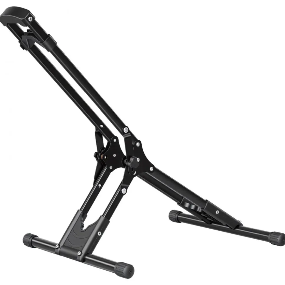 VEVOR Bike Stand, Foldable Freestanding Bike Storage Rack, Carbon Steel Garage Bicycle Floor Stand, Fits 20-29 in Wheel Diameters, Drill-Free Installation, Ideal for Garage, Apartment, Home, Black