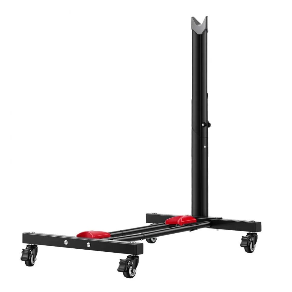 VEVOR Bike Stand, Freestanding Vertical & Horizontal Bike Storage Rack, with Lockable Casters, Height Adjustable Carbon Steel Upright Garage Bicycle Floor Stand, for 20-29 in Wheel Diameters, Black