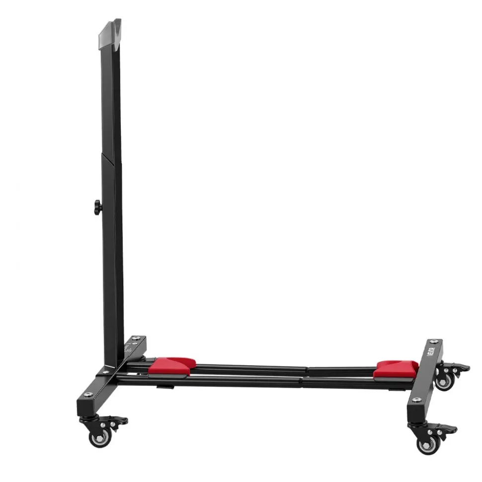 VEVOR Bike Stand, Freestanding Vertical & Horizontal Bike Storage Rack, with Lockable Casters, Height Adjustable Carbon Steel Upright Garage Bicycle Floor Stand, for 20-29 in Wheel Diameters, Black