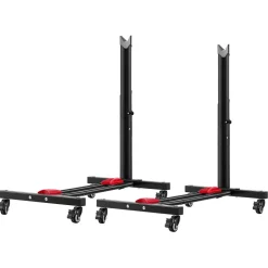 VEVOR Bike Stand 2 Pack, Freestanding Vertical & Horizontal Bike Storage Rack, with Lockable Casters, Height Adjustable Carbon Steel Upright Garage Bicycle Floor Stand, for 20-29 in Wheels, Black