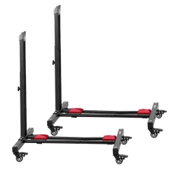 VEVOR Bike Stand 2 Pack, Freestanding Vertical & Horizontal Bike Storage Rack, with Lockable Casters, Height Adjustable Carbon Steel Upright Garage Bicycle Floor Stand, for 20-29 in Wheels, Black