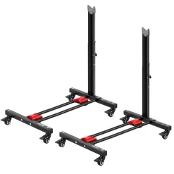 VEVOR Bike Stand 2 Pack, Freestanding Vertical & Horizontal Bike Storage Rack, with Lockable Casters, Height Adjustable Carbon Steel Upright Garage Bicycle Floor Stand, for 20-29 in Wheels, Black