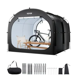 VEVOR Bike Storage Tent, 5 Bikes, Outdoor Spacious Bike Storage Tent with Ventilated Window, Waterproof Easy-to-Install Bike Tent with High Strength Fiberglass & Dual Zippers, Fit for Bicycle