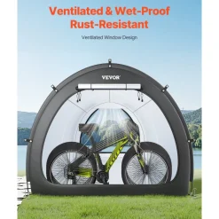 VEVOR Bike Storage Tent, 5+ Bikes, Outdoor Spacious Bike Storage Tent with Ventilated Window, Waterproof Fan-Shaped Bike Tent with High Strength Fiberglass & Dual Zippers, Fit for Bicycle