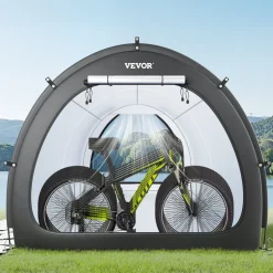 VEVOR Bike Storage Tent, 5+ Bikes, Outdoor Spacious Bike Storage Tent with Ventilated Window, Waterproof Fan-Shaped Bike Tent with High Strength Fiberglass & Dual Zippers, Fit for Bicycle