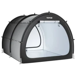 VEVOR Bike Storage Tent, 5+ Bikes, Outdoor Spacious Bike Storage Tent with Ventilated Window, Waterproof Fan-Shaped Bike Tent with High Strength Fiberglass & Dual Zippers, Fit for Bicycle