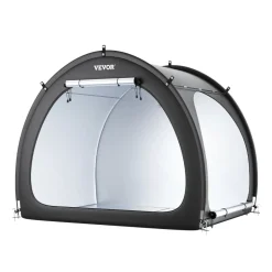 VEVOR Bike Storage Tent, 1 to 2 Bikes, Outdoor Spacious Bike Storage Tent with Ventilated Window, Waterproof Fan-Shaped Bike Tent with High Strength Fiberglass & Dual Zippers, Fit for Bicycle