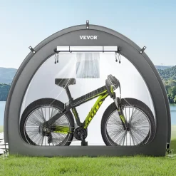 VEVOR Bike Storage Tent, 1 to 2 Bikes, Outdoor Spacious Bike Storage Tent with Ventilated Window, Waterproof Fan-Shaped Bike Tent with High Strength Fiberglass & Dual Zippers, Fit for Bicycle