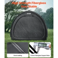 VEVOR Bike Storage Tent, 4 to 5 Bikes, Outdoor Spacious Bike Storage Tent with Ventilated Window, Waterproof Fan-Shaped Bike Tent with High Strength Fiberglass & Dual Zippers, Fit for Bicycle