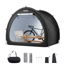 VEVOR Bike Storage Tent, 4 to 5 Bikes, Outdoor Spacious Bike Storage Tent with Ventilated Window, Waterproof Fan-Shaped Bike Tent with High Strength Fiberglass & Dual Zippers, Fit for Bicycle