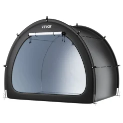 VEVOR Bike Storage Tent, 4 to 5 Bikes, Outdoor Spacious Bike Storage Tent with Ventilated Window, Waterproof Fan-Shaped Bike Tent with High Strength Fiberglass & Dual Zippers, Fit for Bicycle
