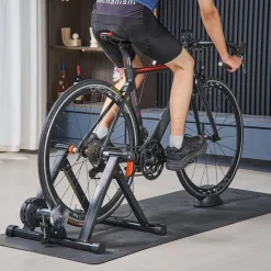 VEVOR Bike Trainer, 6 Level Resistance, 26-29 in & 700C Wheels, Foldable Magnetic Bicycle Stationary Stand for Indoor Exercise Riding with Quick Release Skewer & Front Wheel Riser Block for Road Bikes