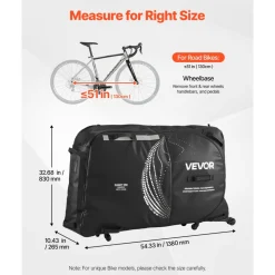VEVOR Bike Travel Bag, Transport Universal Bicycle Storage Case Bag with TSA Lock, Support Plates, Protection and Fork Mount Stabilisation, Bicycle Case Max. Wheelbase 51 in for Airplane, Outdoor Use