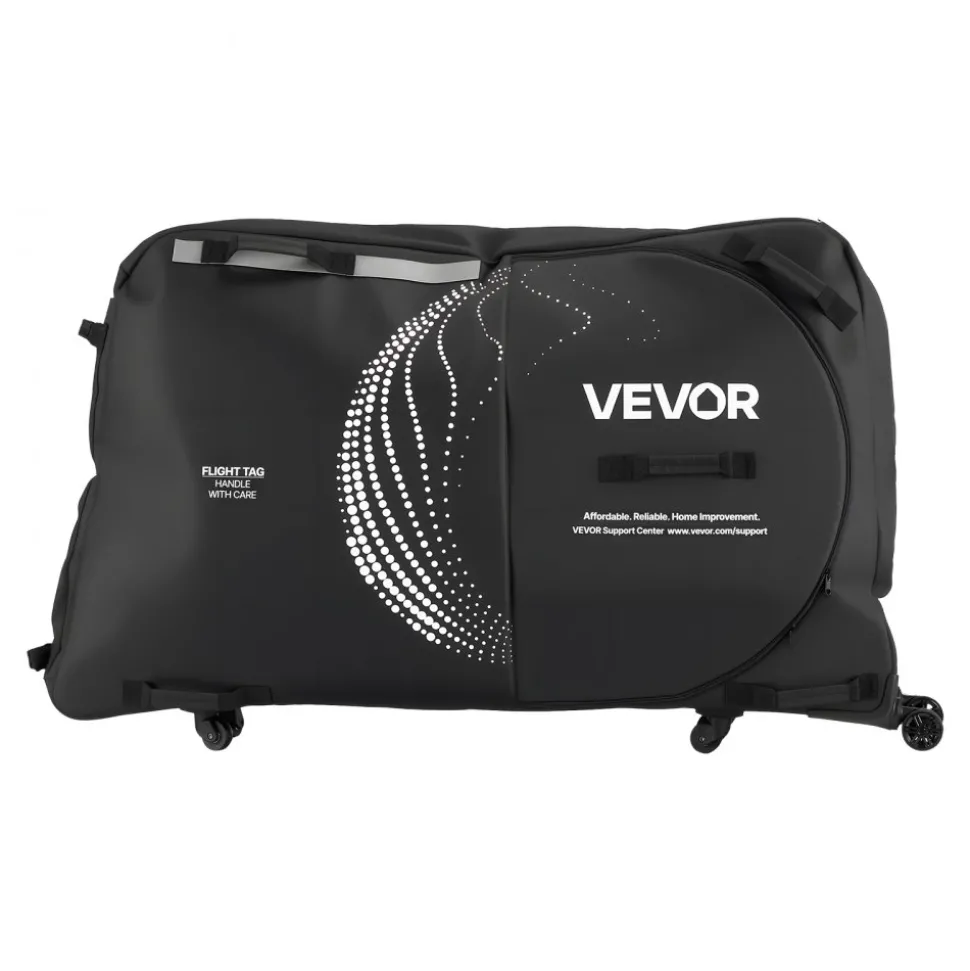 VEVOR Bike Travel Bag, Transport Universal Bicycle Storage Case Bag with TSA Lock, Support Plates, Protection and Fork Mount Stabilisation, Bicycle Case Max. Wheelbase 51 in for Airplane, Outdoor Use