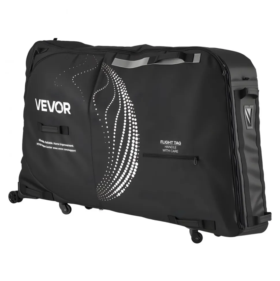 VEVOR Bike Travel Bag, Transport Universal Bicycle Storage Case Bag with TSA Lock, Support Plates, Protection and Fork Mount Stabilisation, Bicycle Case Max. Wheelbase 51 in for Airplane, Outdoor Use