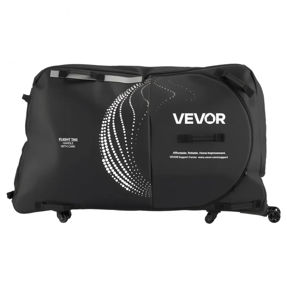 VEVOR Bike Travel Bag, Transport Universal Bicycle Storage Case Bag with TSA Lock, Support Plates, Protection and Fork Mount Stabilisation, Bicycle Case Max. Wheelbase 51 in for Airplane, Outdoor Use