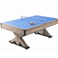 VEVOR Billiards Table Combo Set, 7ft 3-in-1 Multi Game Table with Dining, Pool, and Tennis Table, Includes Full Set of Accessories, Wood Color with Grey Cloth, Perfect for Family Game Room Kids Adults