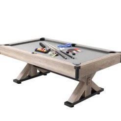 VEVOR Billiards Table Combo Set, 7ft 3-in-1 Multi Game Table with Dining, Pool, and Tennis Table, Includes Full Set of Accessories, Wood Color with Grey Cloth, Perfect for Family Game Room Kids Adults