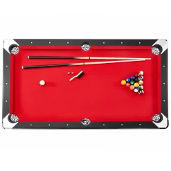 VEVOR Billiards Table, 6.3 ft Pool Table, Portable Foldable Space-Saving Table, Billiard Table Set Includes Balls, Cues, Chalks and Brush, Black with Red Cloth, Perfect for Family Game Room Kid Adult