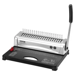 VEVOR Binding Machine, Comb Binding Machine 21-Holes Binding 450 Sheets, Book Binder Machine with 100 PCS 3/8'' Comb Binding Spines, for Letter Size, A4, A5