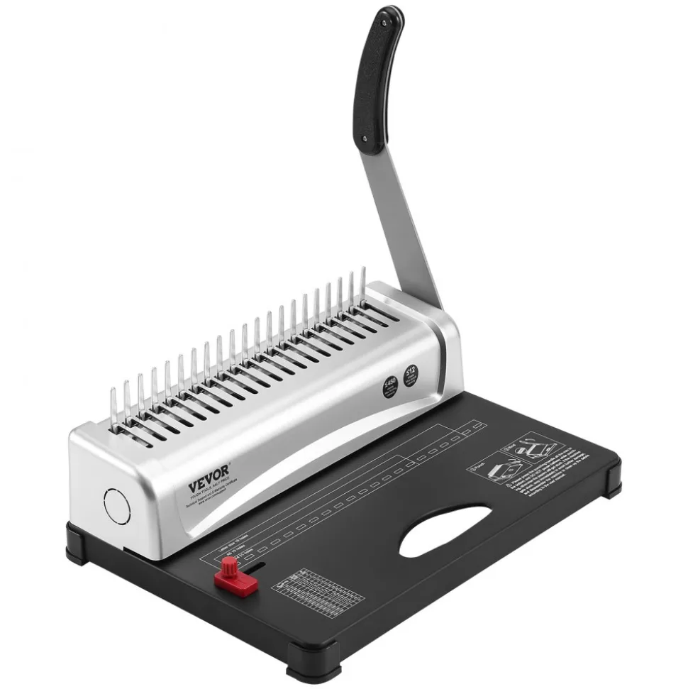 VEVOR Binding Machine, Comb Binding Machine 21-Holes Binding 450 Sheets, Book Binder Machine with 100 PCS 3/8'' Comb Binding Spines, for Letter Size, A4, A5