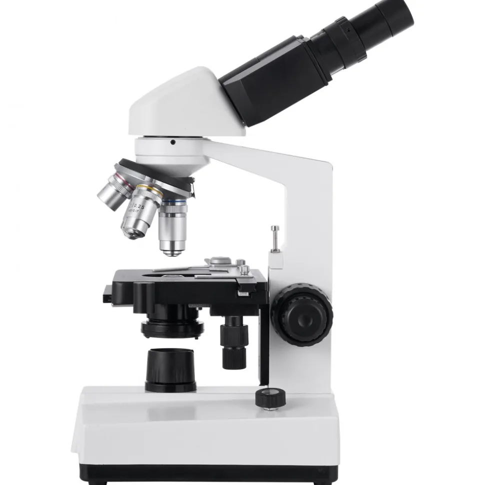 VEVOR Binocular Microscope, 40-5000X Magnification, Professional Compound Microscope for Adult with Dual Stage and Two Sets of Eyepieces, Aluminum Alloy Body, Includes LED Light and Phone Holder